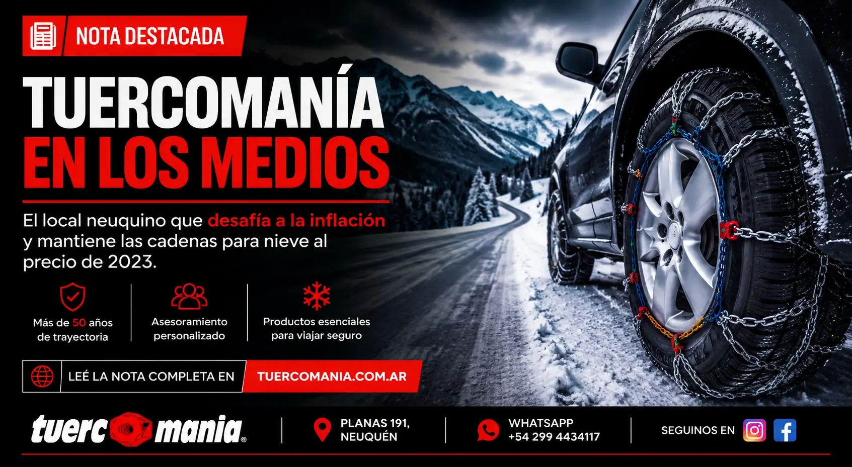 Cadenas para nieve Tuercomanía