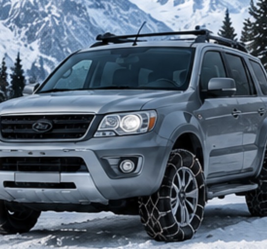 Vehículo SUV 4x4 preparado para caminos con nieve