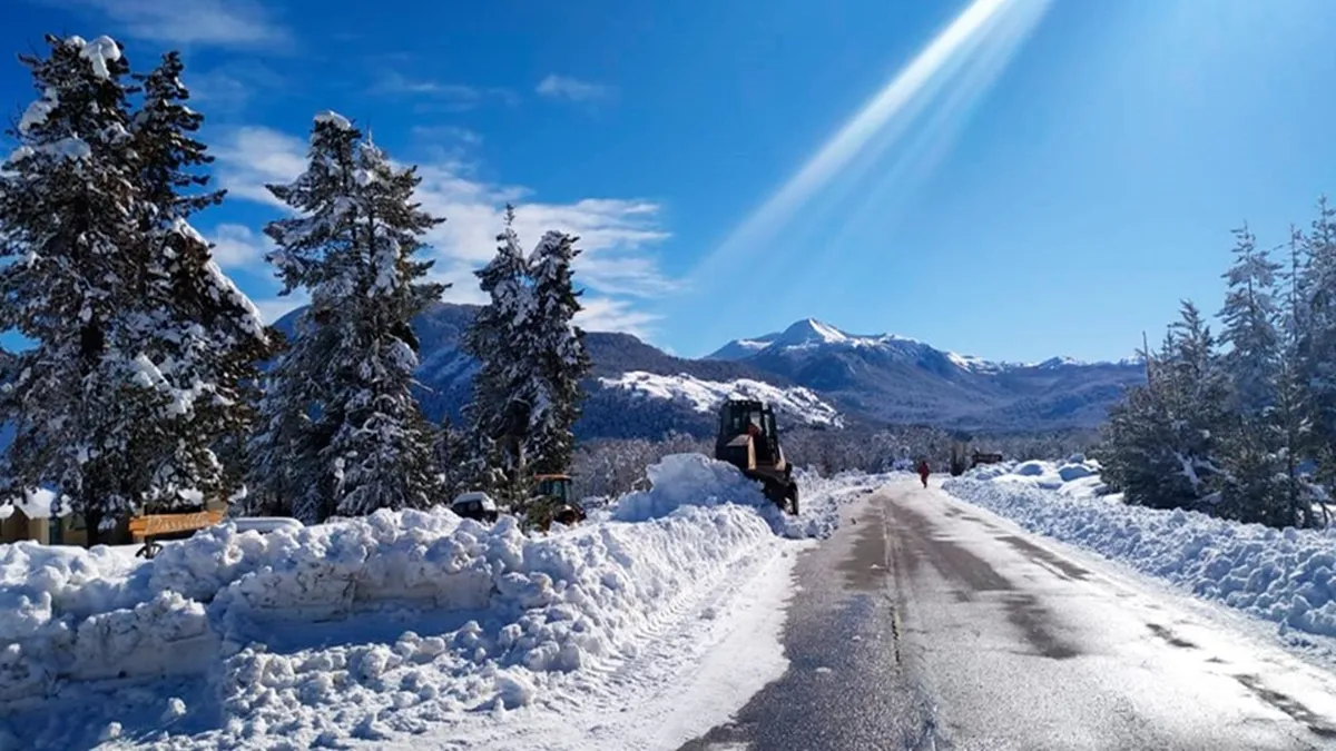 Paisaje invernal de Villa La Angostura